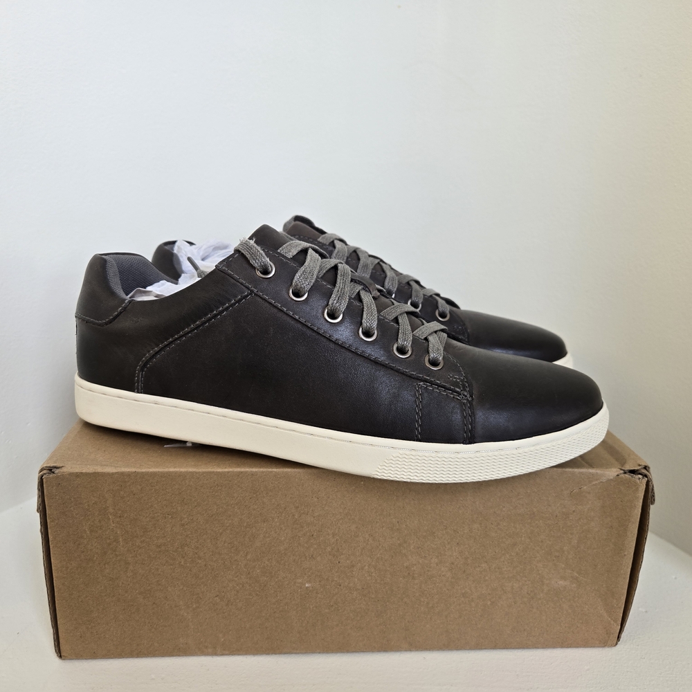 New In Box-Jousens Men's GREY Leather Sneakers, SIZE 10 - Picture 2 of 13